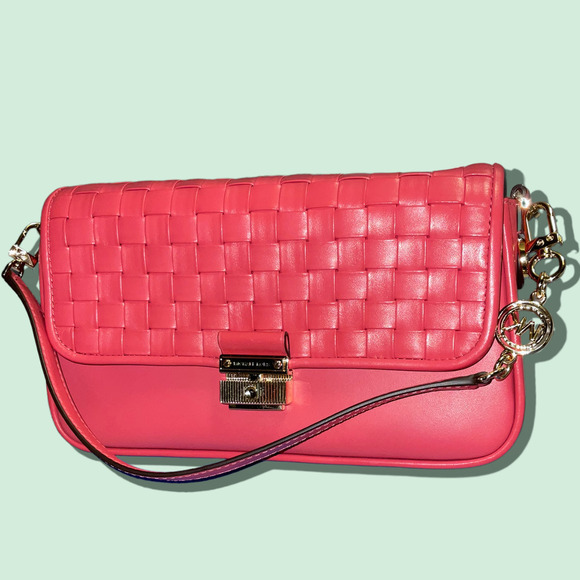 MICHAEL Michael Kors Small Bradshaw Woven Leather Shoulder Bag NWT - Picture 12 of 13